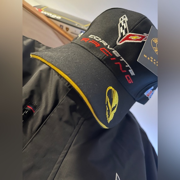 NEW Chevrolet Corvette Racing Official Team Rain Jacket (XL) + Hat Combo - Picture 7 of 13